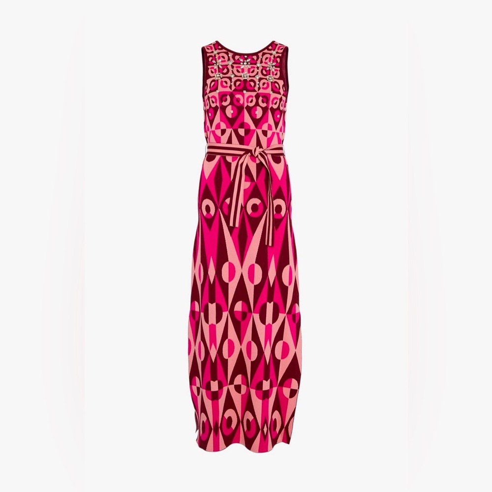 Luxe Geo Jacquard Maxi Dress
